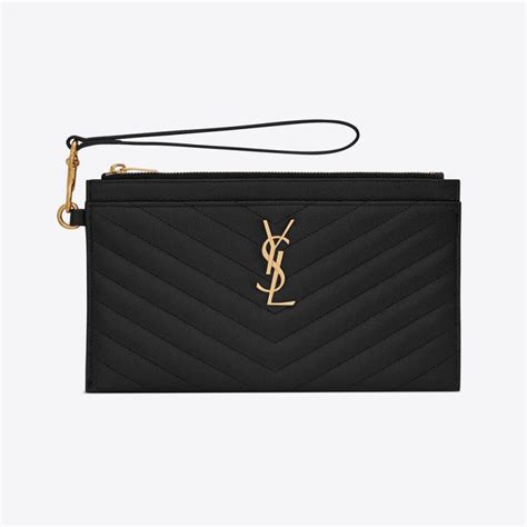 ysl uptown pouch in grain de poudre embossed leather|POUCHES .